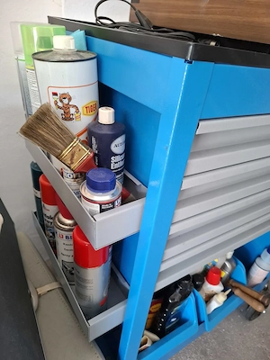 Werkstatt- | Werkzeugwagen aus Metall mit Gummirollen Bild 5