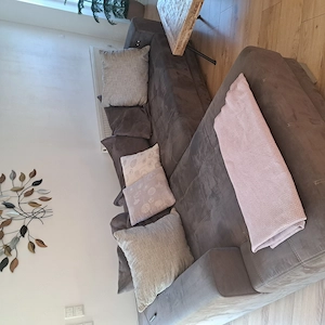 Couch, bequem, grau, groß