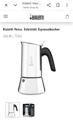 Bialetti Edelstahl Espresso- Kaffeekocher Bild 2