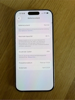 IPhone 15 Pro 128 GB Top Zustand Bild 5