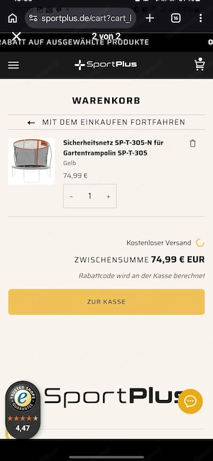 Trampolin-Sicherheitsnetz 305 cm Bild 2