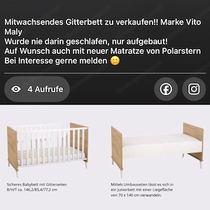 mitwachsendes Gitterbett Bild 3