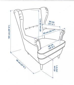 IKEA Strandmon Sessel Ohrensessel Grün