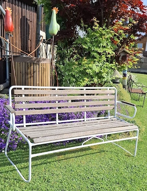 Vintage 60er Jahre Gartenbank