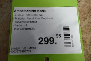 grosser Ampelschirm für Garten, Terrasse, Outdoor, Balkon Bild 3