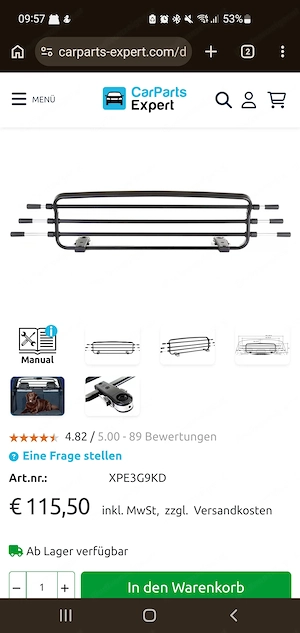 Kofferraumtrenngitter & passendes Kofferraumgitter