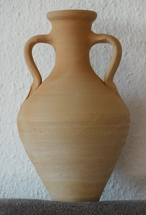 Schöne Tonvase, 28 cm hoch, unbehandelt, Amphore, DEKO, neuwertig,   15,-- Bild 4