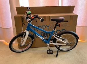  Woom 3 Automagic Kinder Fahrrad 16  mit Zubehör