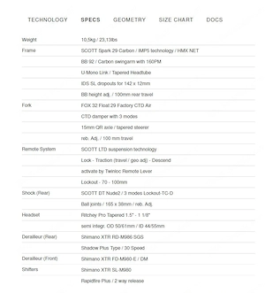 MTB Scott Spark 900 Premium 29Zoll, Carbon-Rahmen, Gr. M, Fully, volle XTR-Ausstattung Bild 2