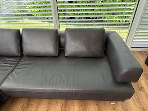 Echtleder Wohnlandschaft Couch, 395cm x 285cm mit 7 Lederkissen Bild 6