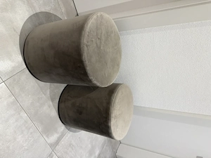 Samt Hocker Taupe