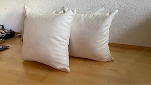 5 weiße Zierkissen 50x50 cm   sauber & gemütlich Bild 2