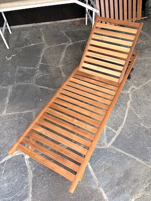 Garten Liegestuhl aus Teak Holz Bild 2