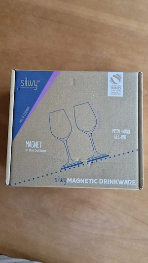 Silwy Magnet Weingläser mit Untersetzer 400 ml (2er Set)