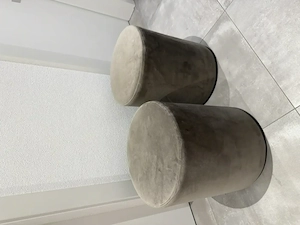 Samt Hocker Taupe