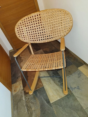 Boho Rattan Schaukelstuhl