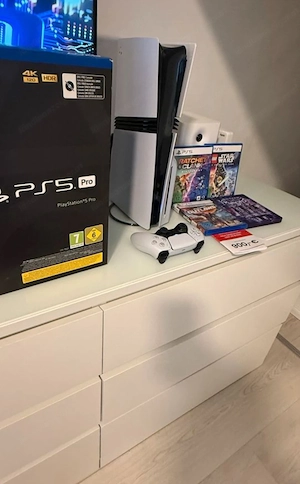 Ps5 Pro m.DiscLaufwerk und 2 Games +Garantieverlängerung+Standfuß Bild 3