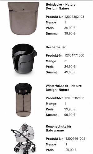 ABC Design 3-in-1 Kinderwagen "Nature" inkl. 360  Isofix-Babyschale & Zubehör Bild 5
