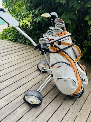 Golfbag mit Golfschläger plus Golfbällen und incl. Trolley Bild 2