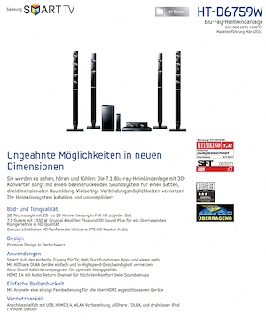 Blu-ray-Heimkinoanlage von Samsung 5.1 Bild 3