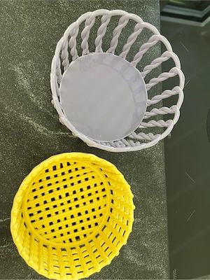 Set Obstschalen aus Keramik lila gelb Bild 2