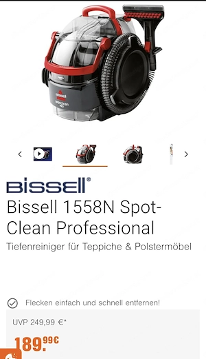 BISSELL Teppichreiniger Waschsauger 1558N SpotClean Bild 2