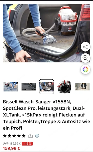 BISSELL Teppichreiniger Waschsauger 1558N SpotClean Bild 3