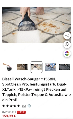 BISSELL Teppichreiniger Waschsauger 1558N SpotClean Bild 4