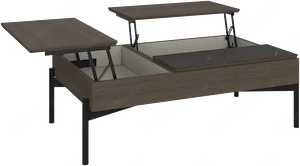 edler Couchtisch - braunes Holz und schwarz Bild 2