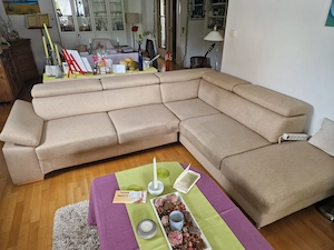 Eckcouch Campino-S mit Schaffunktion beige Bild 3