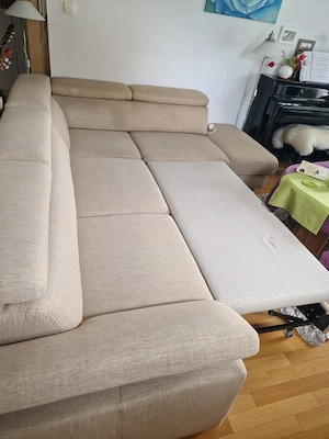 Eckcouch Campino-S mit Schaffunktion beige Bild 6