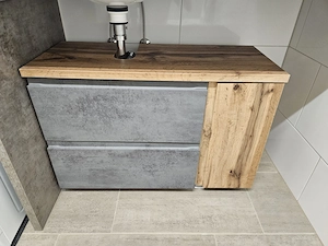 Badezimmerschrank Eiche   Anthrazit Bild 2