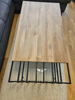 Wohnzimmertisch - Eiche, Glas, matt schwarz Bild 2