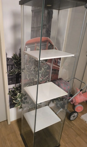 Glas Vitríne mit Holz regále  Bild 2
