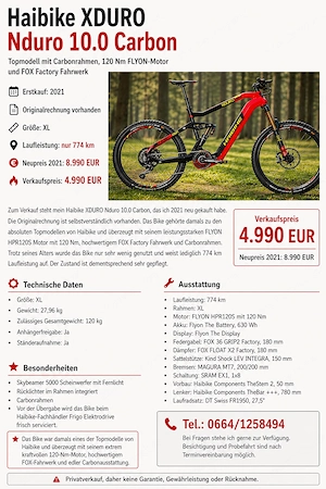 Haibike XDURO Nduro 10.0 Carbon E-Bike - Neupreis 8.990 EUR (Rechnung vorhanden) Bild 2