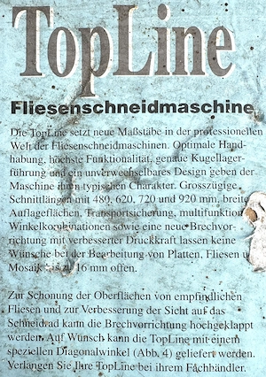 Profi Fliesenschneidemaschine Fliesenschneider TopLine mit viel Zubehör Bild 7