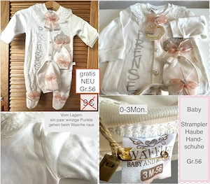 Wiege Holz massiv & Babyset: Strampler Bild 2