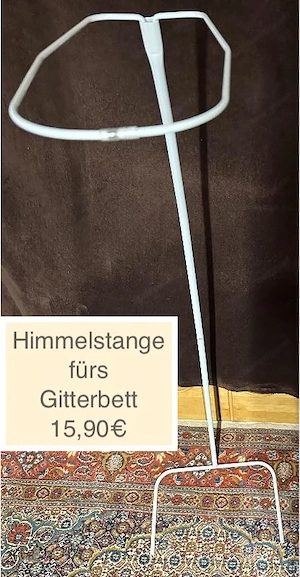 Gitterbettgarnitur Babywippe Himmelstange Bild 6