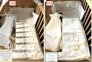 Gitterbettgarnitur Babywippe Himmelstange Bild 4