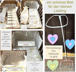 Gitterbettgarnitur Babywippe Himmelstange Bild 3