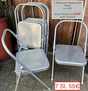  Klappsessel Couchtisch Beistelltisch UNIKAT Metallsessel Bild 3