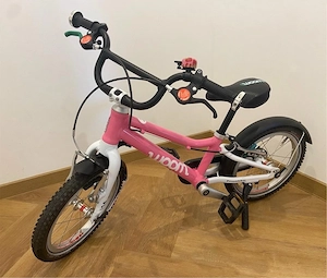 Woom 2 Kinderfahrrad pink, 14 Zoll, mit Schutzblechen & Ständer