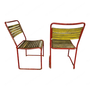 Gartenstühle BAUHAUS Stil authentisch vintage Zustand mit Patina Bild 7