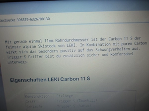 Leki Carbon 11S Skistöcke 130 cm Bild 8