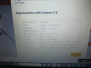 Leki Carbon 11S Skistöcke 130 cm Bild 9