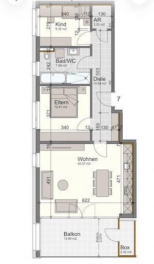 Moderne 3-Zi-Whg mit Balkon und TG in Götzis Bild 10