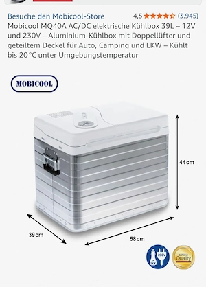 Elektrische Kühlbox 36L. -12 V