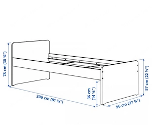 Ikea Bett mit 3 grossen Schubladen Bild 2