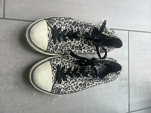 Victory Sneaker Gr. 41   Schwarz-Weiß Leopardenmuster   Animal Print Bild 4