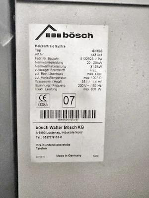 Bösch Ölheizung zu verkaufen   Komplettanlage inkl. Warmwasserspeicher